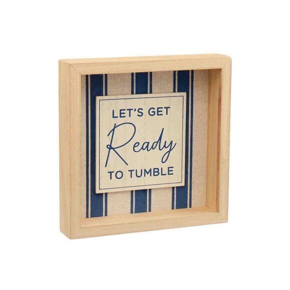 Laundry Room Decor 2 Square Signs Wall Countertop Ready to Tumble Loads of Fun - Picture 3 of 7